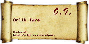 Orlik Imre névjegykártya